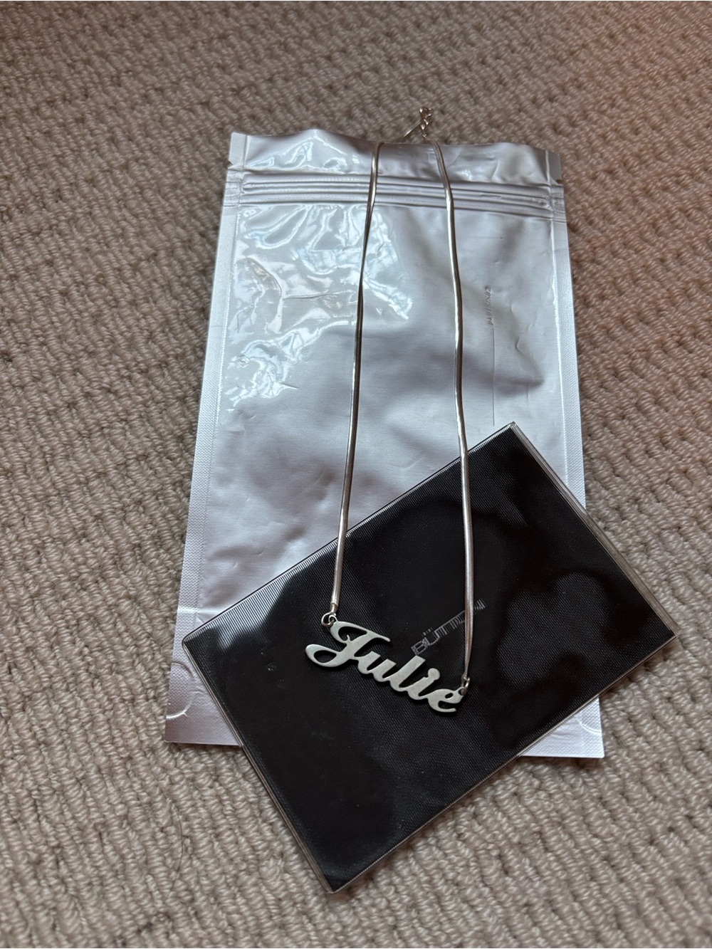 Silver Julie Name-Plate Necklace